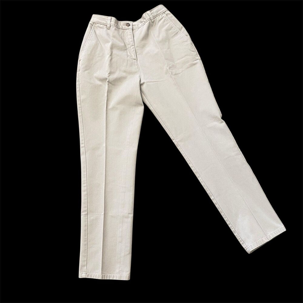VTG Woolrich Straight Leg Khaki Pant 8 High Rise Elastic Waist Taiwan BRAND NEW